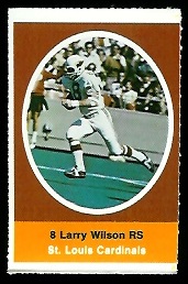 Larry Wilson 1972 Sunoco Stamps football card