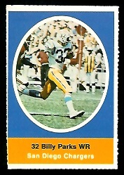 Billy Parks 1972 Sunoco Stamps football card