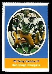Terry Owens 1972 Sunoco Stamps football card Terry Owens 1972 Sunoco Stamps football card