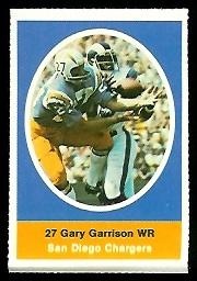 Gary Garrison 1972 Sunoco Stamps football card Gary Garrison 1972 Sunoco Stamps football card