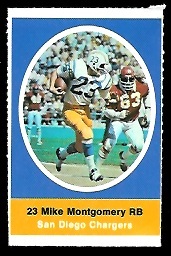 Mike Montgomery 1972 Sunoco Stamps football card