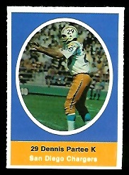 Dennis Partee 1972 Sunoco Stamps football card