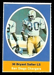 Bryant Salter 1972 Sunoco Stamps football card