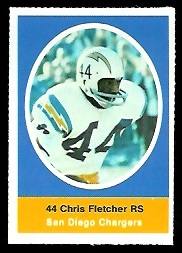 Chris Fletcher 1972 Sunoco Stamps football card