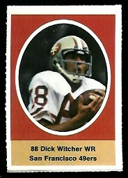 Dick Witcher 1972 Sunoco Stamps football card