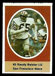 Randy Beisler 1972 Sunoco Stamps football card