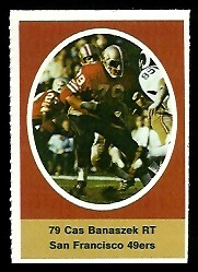 Cas Banaszek 1972 Sunoco Stamps football card