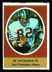 Ted Kwalick 1972 Sunoco Stamps football card