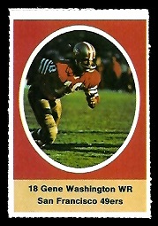 Gene Washington 1972 Sunoco Stamps football card