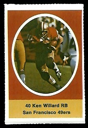 Ken Willard 1972 Sunoco Stamps football card