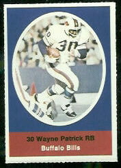 Wayne Patrick 1972 Sunoco Stamps football card