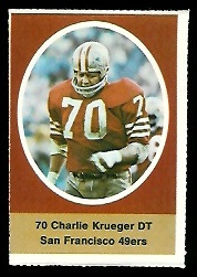 Charlie Krueger 1972 Sunoco Stamps football card Charlie Krueger 1972 Sunoco Stamps football card