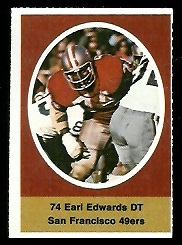 Earl Edwards 1972 Sunoco Stamps football card