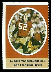 Skip Vanderbundt 1972 Sunoco Stamps football card