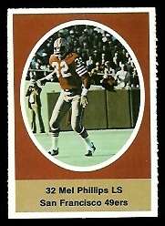 Mel Phillips 1972 Sunoco Stamps football card