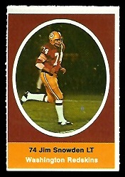 Jim Snowden 1972 Sunoco Stamps football card