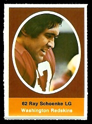 Ray Schoenke 1972 Sunoco Stamps football card