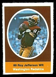 Roy Jefferson 1972 Sunoco Stamps football card