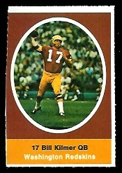 Bill Kilmer 1972 Sunoco Stamps football card Bill Kilmer 1972 Sunoco Stamps football card