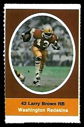 Larry Brown 1972 Sunoco Stamps football card