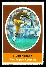 Curt Knight 1972 Sunoco Stamps football card