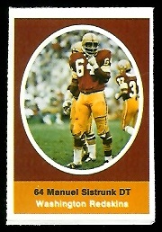 Manny Sistrunk 1972 Sunoco Stamps football card Manny Sistrunk 1972 Sunoco Stamps football card