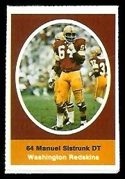 Manny Sistrunk 1972 Sunoco Stamps football card