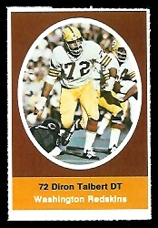 Diron Talbert 1972 Sunoco Stamps football card