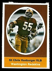 Chris Hanburger 1972 Sunoco Stamps football card