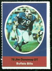 Jim Dunaway 1972 Sunoco Stamps football card