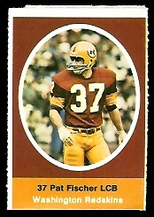 Pat Fischer 1972 Sunoco Stamps football card