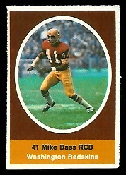 Mike Bass 1972 Sunoco Stamps football card