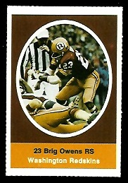 Brig Owens 1972 Sunoco Stamps football card