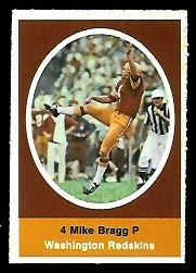 Mike Bragg 1972 Sunoco Stamps football card