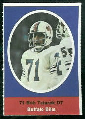 Bob Tatarek 1972 Sunoco Stamps football card