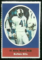 Alvin Wyatt 1972 Sunoco Stamps football card