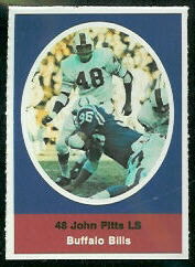 John Pitts 1972 Sunoco Stamps football card