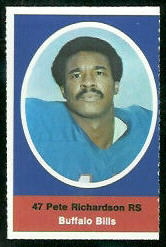 Pete Richardson 1972 Sunoco Stamps football card