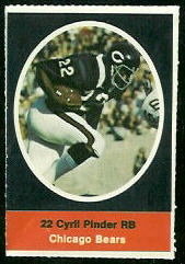 Cyril Pinder 1972 Sunoco Stamps football card