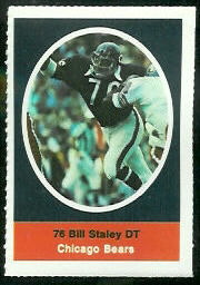 Bill Staley 1972 Sunoco Stamps football card