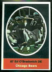 Ed O'Bradovich 1972 Sunoco Stamps football card