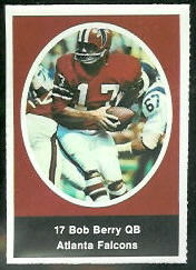 Bob Berry 1972 Sunoco Stamps football card