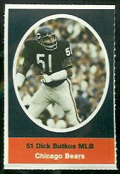 Dick Butkus 1972 Sunoco Stamps football card