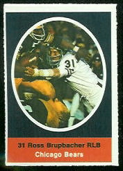 Ross Brupbacher 1972 Sunoco Stamps football card