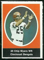 Chip Myers 1972 Sunoco Stamps football card