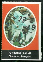 Howard Fest 1972 Sunoco Stamps football card