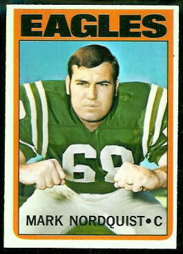 Mark Nordquist 1972 Topps football card