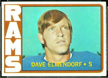 Dave Elmendorf 1972 Topps football card