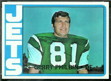 Gerry Philbin 1972 Topps football card