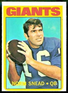 Norm Snead 1972 Topps football card